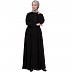 Designer abaya with front pocket-Black